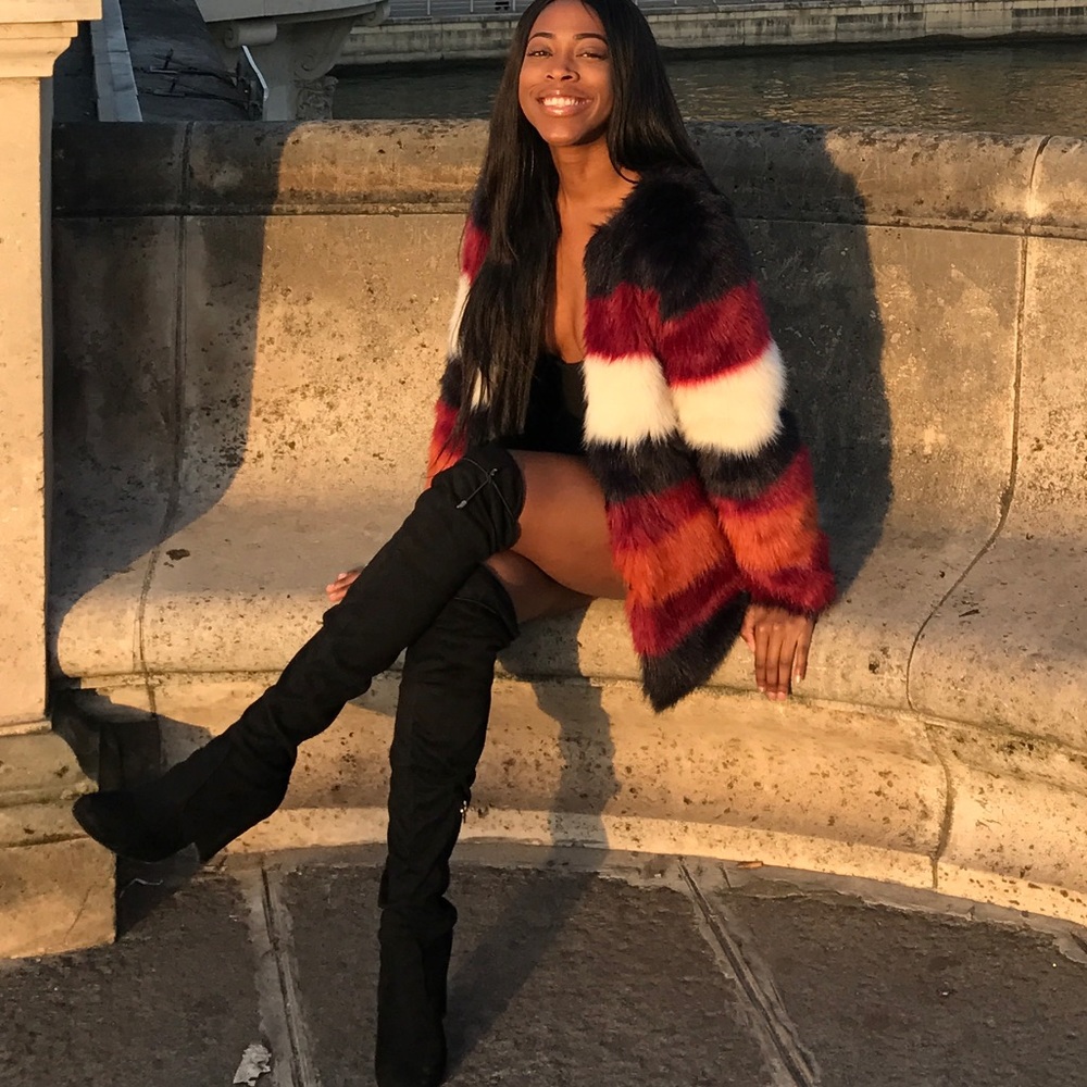 Multi Color Fur Jacket - Picture 3 of 3